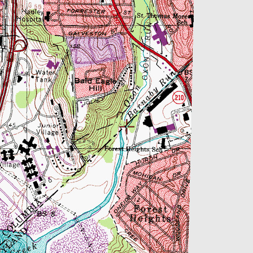 Topographic Map of Barnaby Run, MD