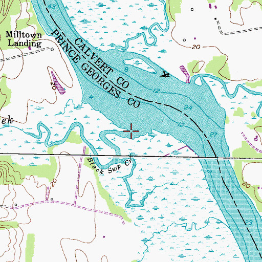 Topographic Map of Black Swamp Creek, MD
