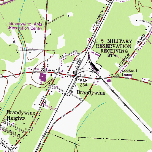 Topographic Map of Brandywine, MD