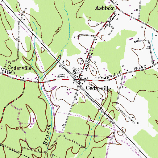 Topographic Map of Cedarville, MD