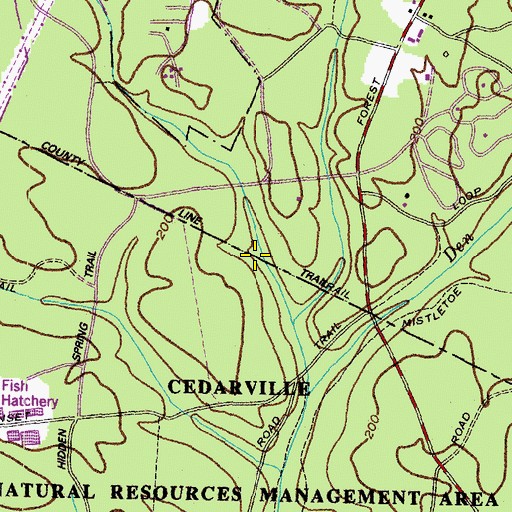 Topographic Map of County Line Trail, MD
