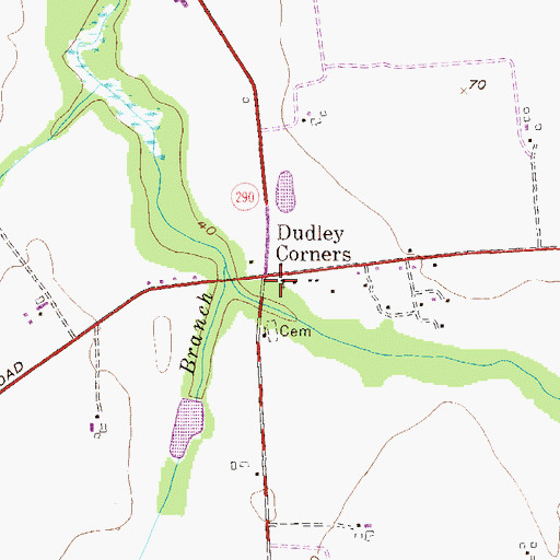 Topographic Map of Dudley Corners, MD