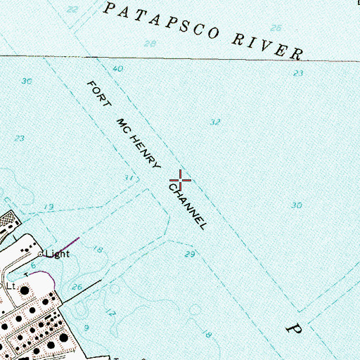 Topographic Map of Fort McHenry Channel, MD