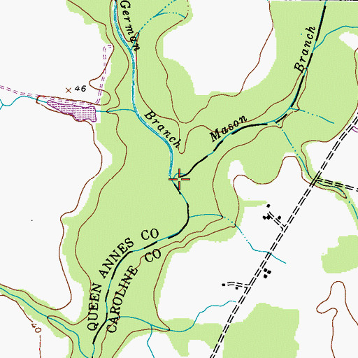 Topographic Map of Jarmans Branch, MD