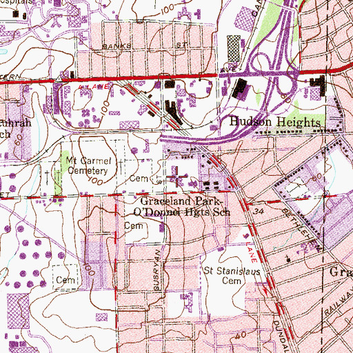 Topographic Map of Graceland Park / O'Donnell Heights Elementary / Middle School, MD