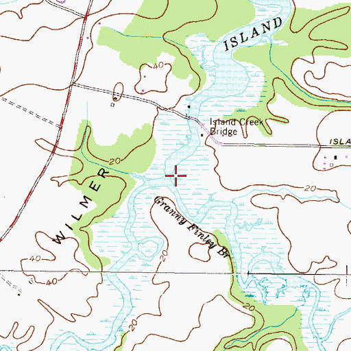 Topographic Map of Granny Finley Branch, MD