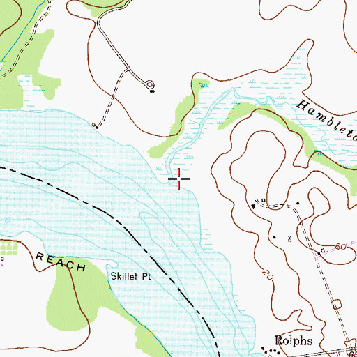 Topographic Map of Hambleton Creek, MD