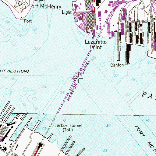Topographic Map of Harbor Tunnel, MD