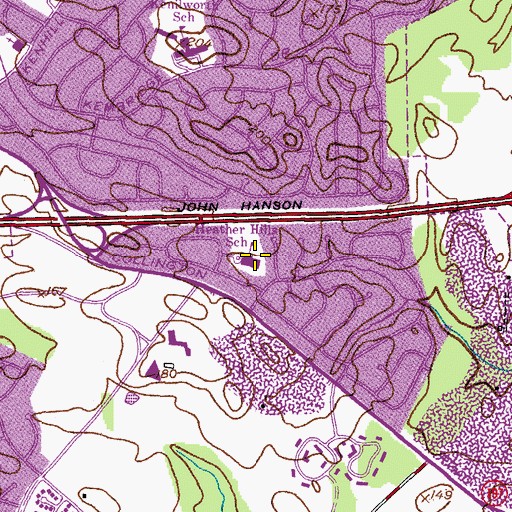 Topographic Map of Heather Hills Elementary School, MD