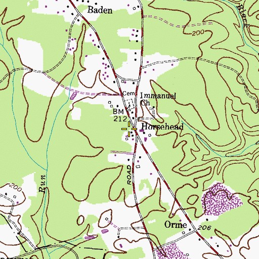 Topographic Map of Horsehead, MD