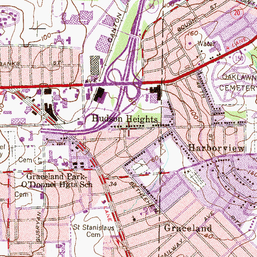 Topographic Map of Hudson Heights, MD