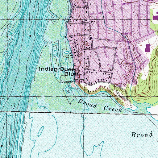 Topographic Map of Indian Queen Bluff, MD