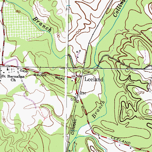 Topographic Map of Leeland, MD
