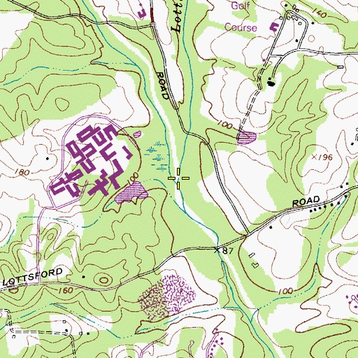 Topographic Map of Lottsford Branch, MD