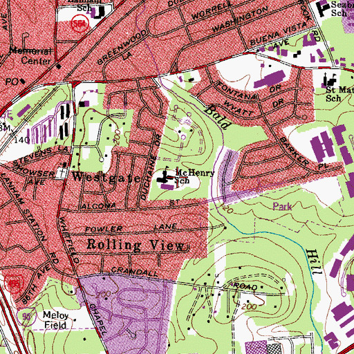 Topographic Map of James McHenry Elementary School, MD
