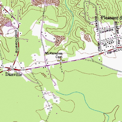 Topographic Map of McKendree Cemetery, MD