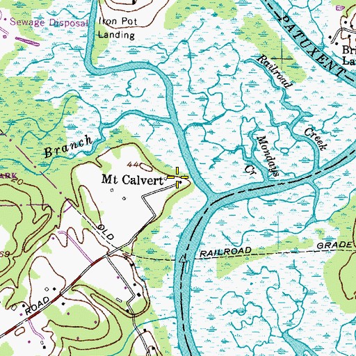 Topographic Map of Mount Calvert, MD