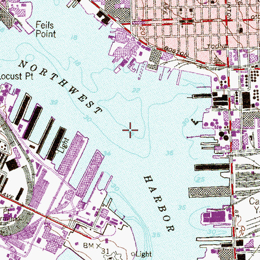 Topographic Map of Northwest Harbor, MD