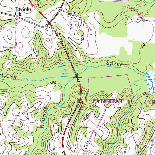 Topographic Map of Rock Creek, MD