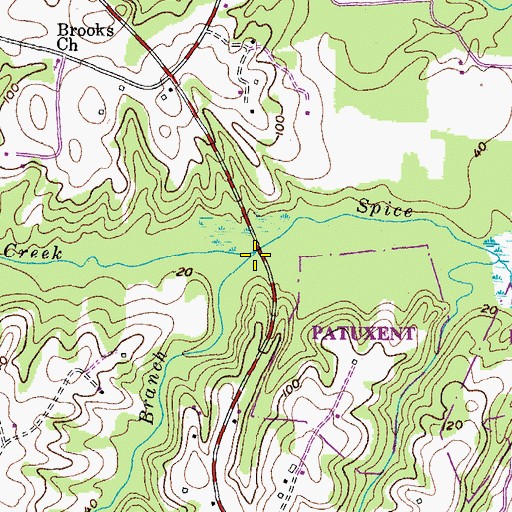 Topographic Map of Rock Creek, MD