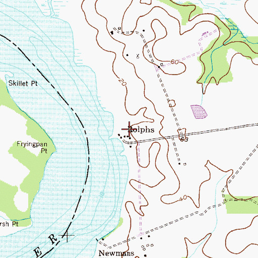 Topographic Map of Rolphs, MD