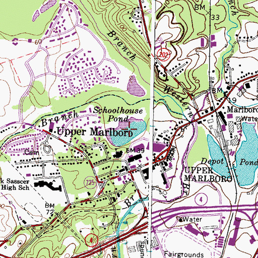 Topographic Map of Schoolhouse Pond, MD