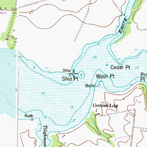 Topographic Map of Ship Point, MD