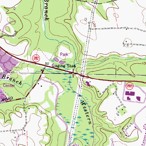 Topographic Map of Southwest Branch Western Branch Patuxent River, MD
