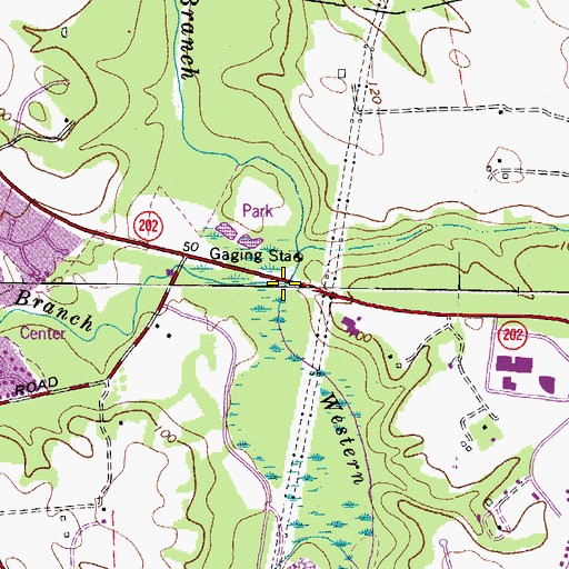 Topographic Map of Southwest Branch Western Branch Patuxent River, MD