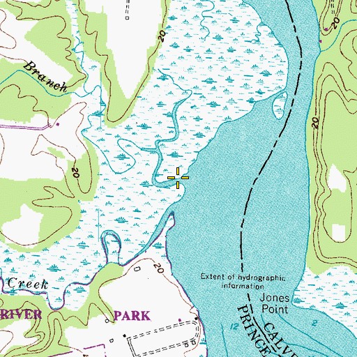 Topographic Map of Tanyard Branch, MD
