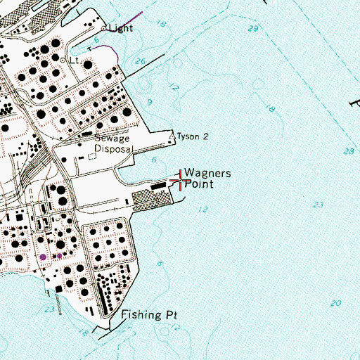 Topographic Map of Wagners Point, MD