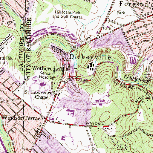 Topographic Map of Wetheredsville, MD