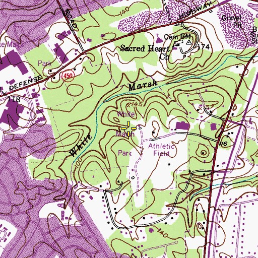 Topographic Map of White Marsh Park, MD
