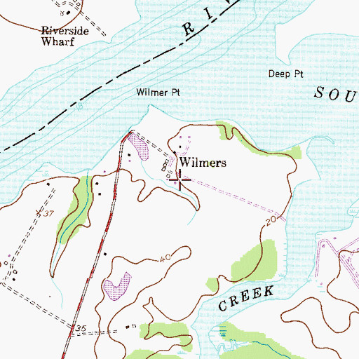 Topographic Map of Wilmers, MD