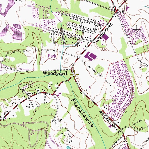 Topographic Map of Woodyard, MD