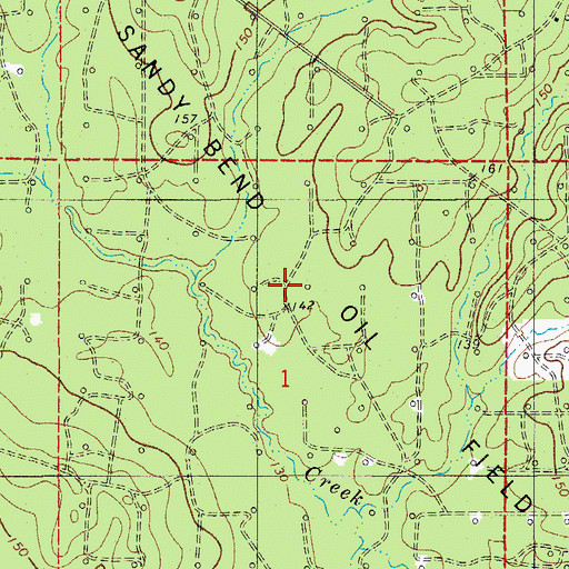 Topographic Map of Sandy Bend Oil Field, AR
