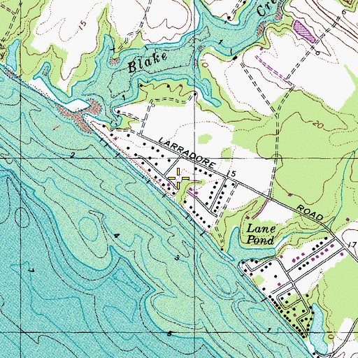 Topographic Map of Lane Beach, MD