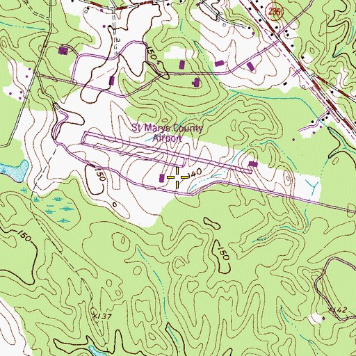 Topographic Map of St Mary's County Regional Airport, MD