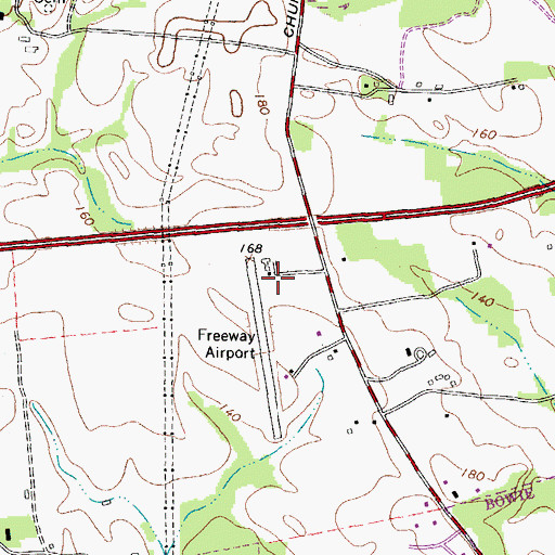 Topographic Map of Freeway Airport, MD