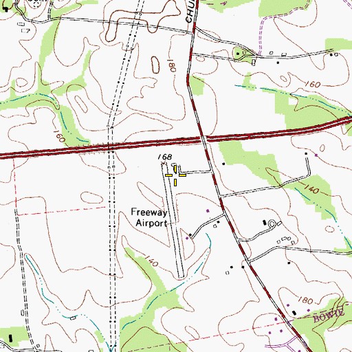 Topographic Map of Freeway Airport, MD