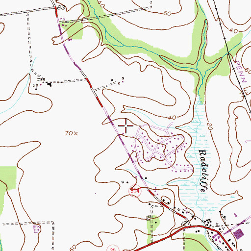 Topographic Map of WCTR-AM (Chestertown), MD
