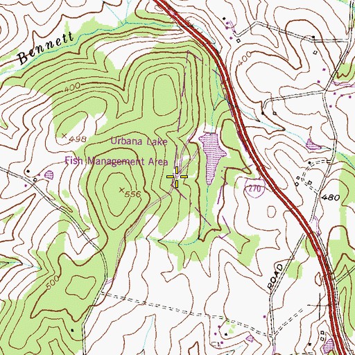 Topographic Map of WFPT-TV (Frederick), MD