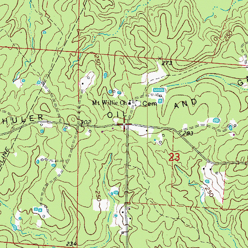 Topographic Map of Trull, AR