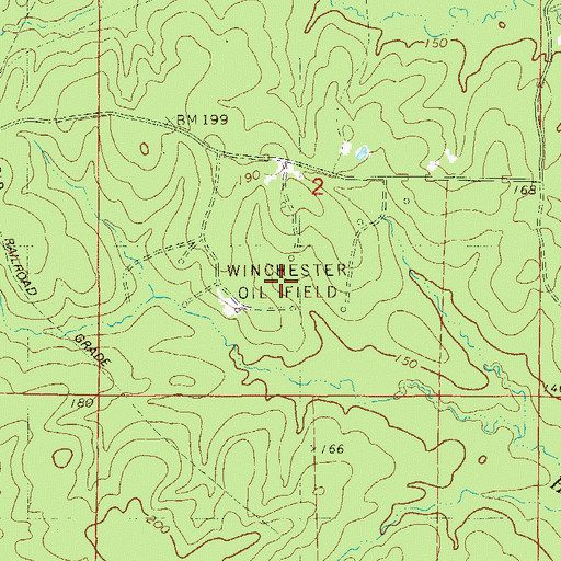 Topographic Map of Winchester Oil Field, AR