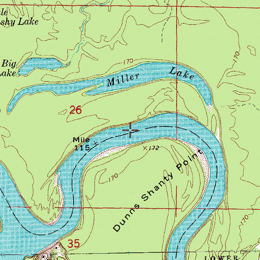 Topographic Map of Hider Bend, AR
