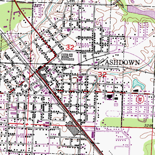 Topographic Map of Burke Street Elementary School, AR