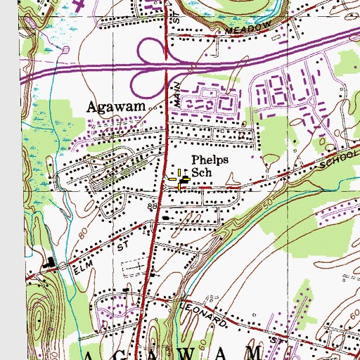 Topographic Map of Benjamin J Phelps School, MA