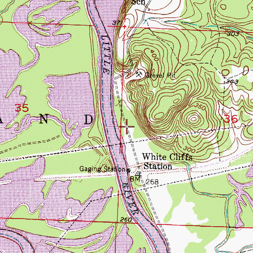 Topographic Map of White Cliffs Public Use Area, AR