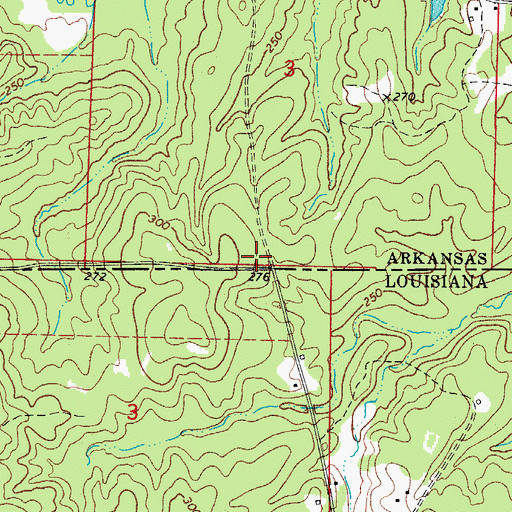Topographic Map of Woodward Chapel (historical), AR