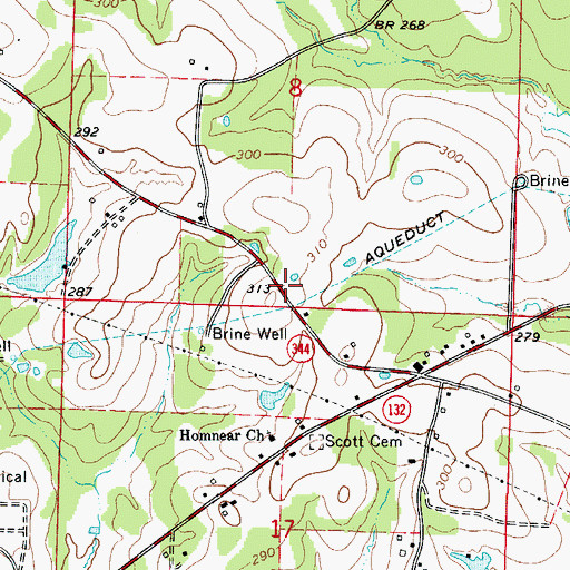 Topographic Map of Cleveland School (historical), AR